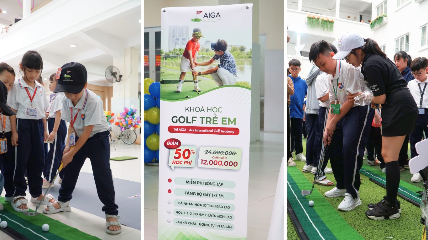 Buổi ngoại khóa trải nghiệm Golf giúp các em học sinh được làm quen chơi Golf với các kỹ thuật cơ bản