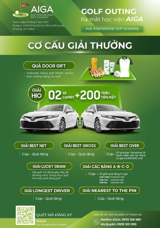 Cơ cấu giải thưởng tại buổi Golf Outing ra mắt học viện AIGA