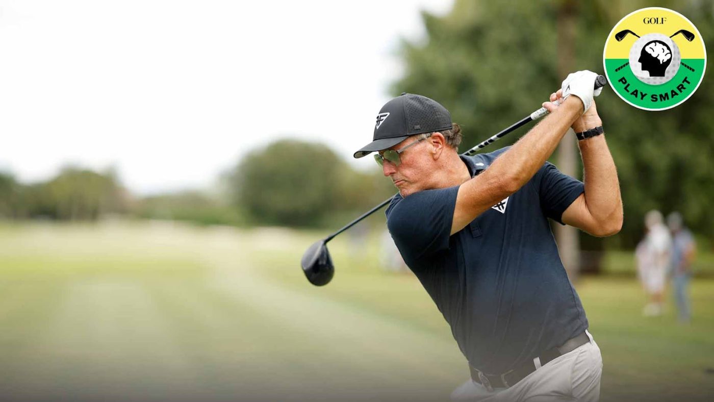 phil mickelson hits a drive during the 2023 LIV Golf Invitational - Miami at Trump National Doral